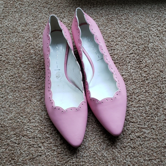Casadei Pink Pointy Toe Kitten Heels